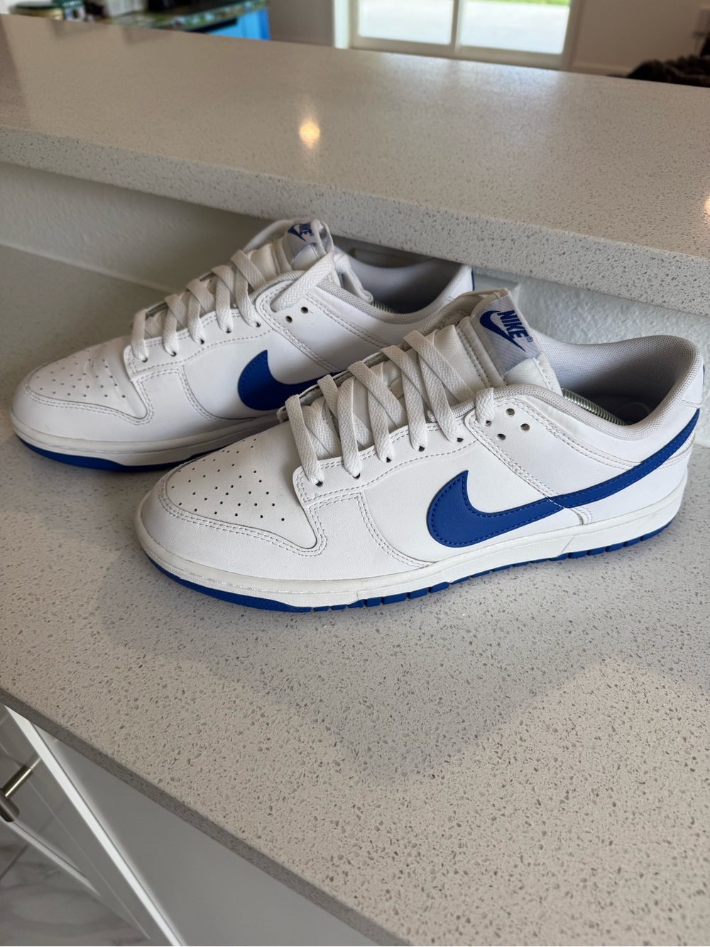 Nike Dunk Low White and Hyper Royal Mens Sneakers Size 11